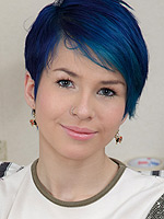 Blue haired young punk teen banged by her boy friend